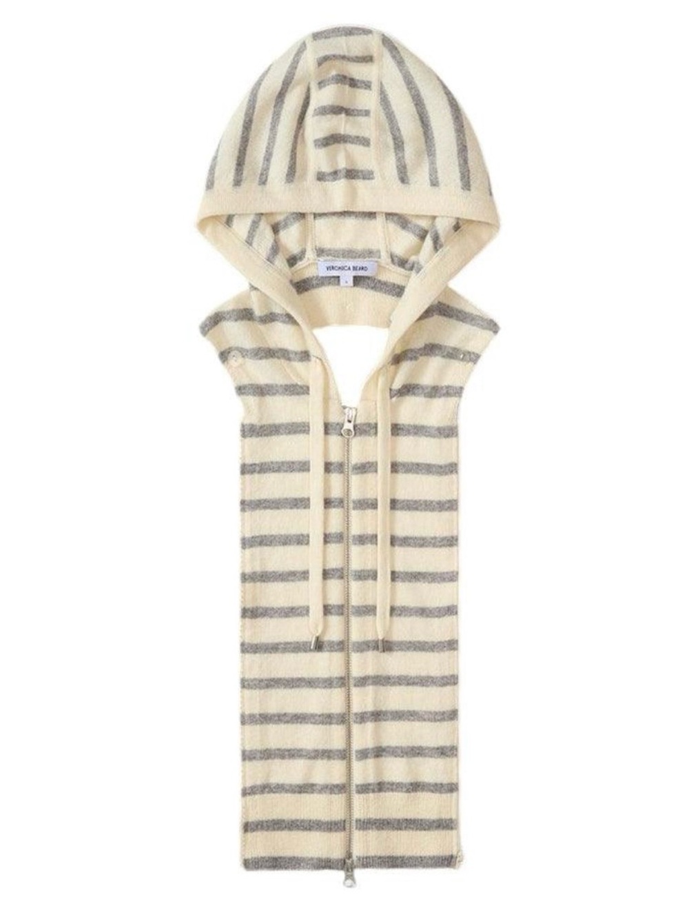 Veronica beard Dickey insert heather grey striped cashmere nwt 00-14 / one size